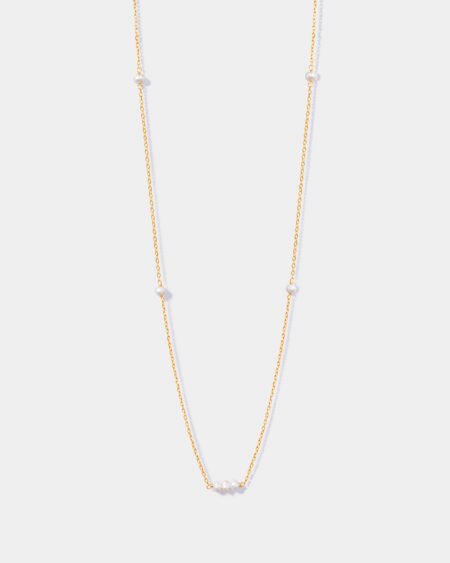 7 Connected Pearls Gold Chain