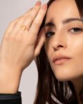 Pr – Rectangular charm gold ring 2