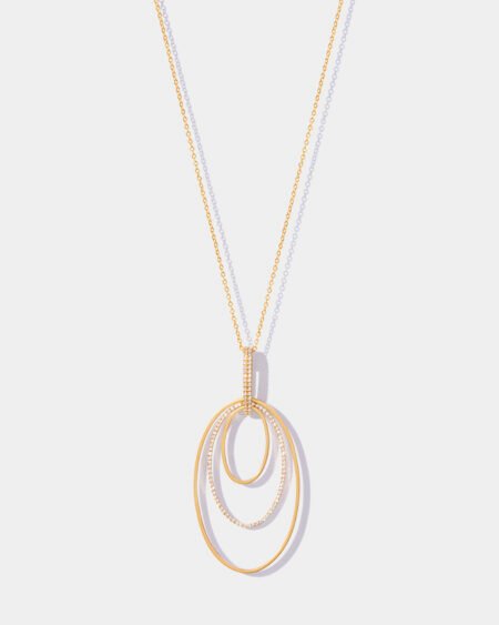 Cross Single Earring/Pendant 3 Ovals Set With Diamonds